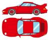 VISION Масштаб Porsche 911 GT2 Street 1996 Красный гвардейский Готовая модель VM114I 1/43 (993) (Красные колеса)