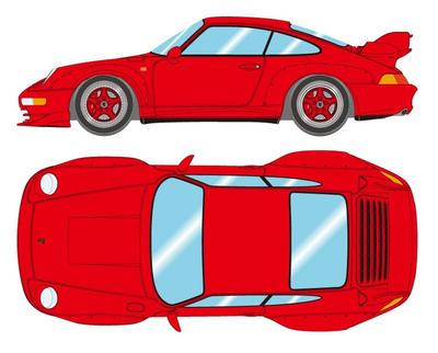 VISION Масштаб Porsche 911 GT2 Street 1996 Красный гвардейский Готовая модель VM114I 1/43 (993) (Красные колеса)