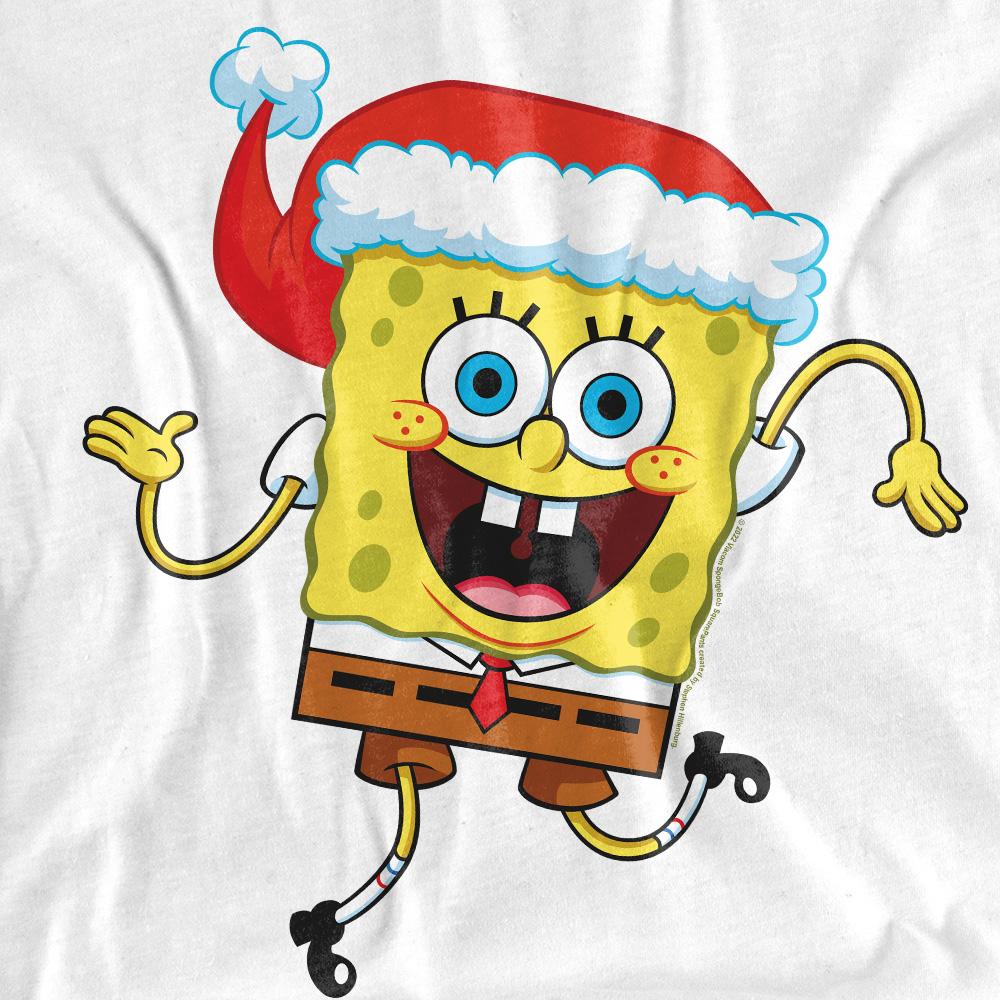 SpongeBob SquarePants Mens Santa Hat Christmas T-Shirt