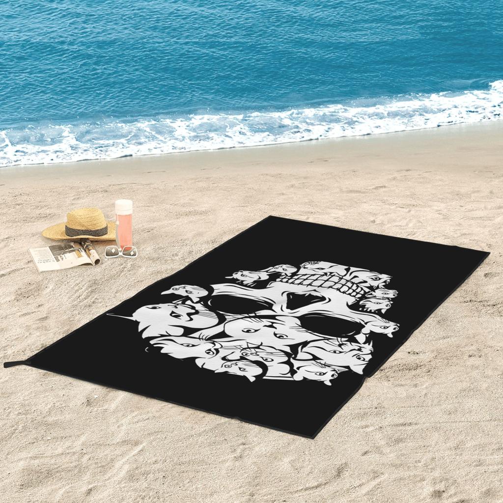 Halloween Funny Cat Skull Cat min Beach Towel Soft Microfiber Quick Dry Absorbent Quick Towels For Bath