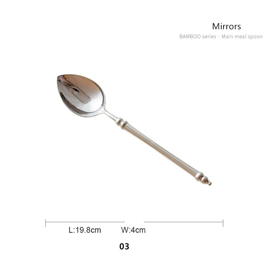 Набор столовых приборов в западном стиле из нержавеющей стали 304 Bamboo Idea Design, японский ретро-стиль, нож для стейка, вилка и ложка, палочки для еды