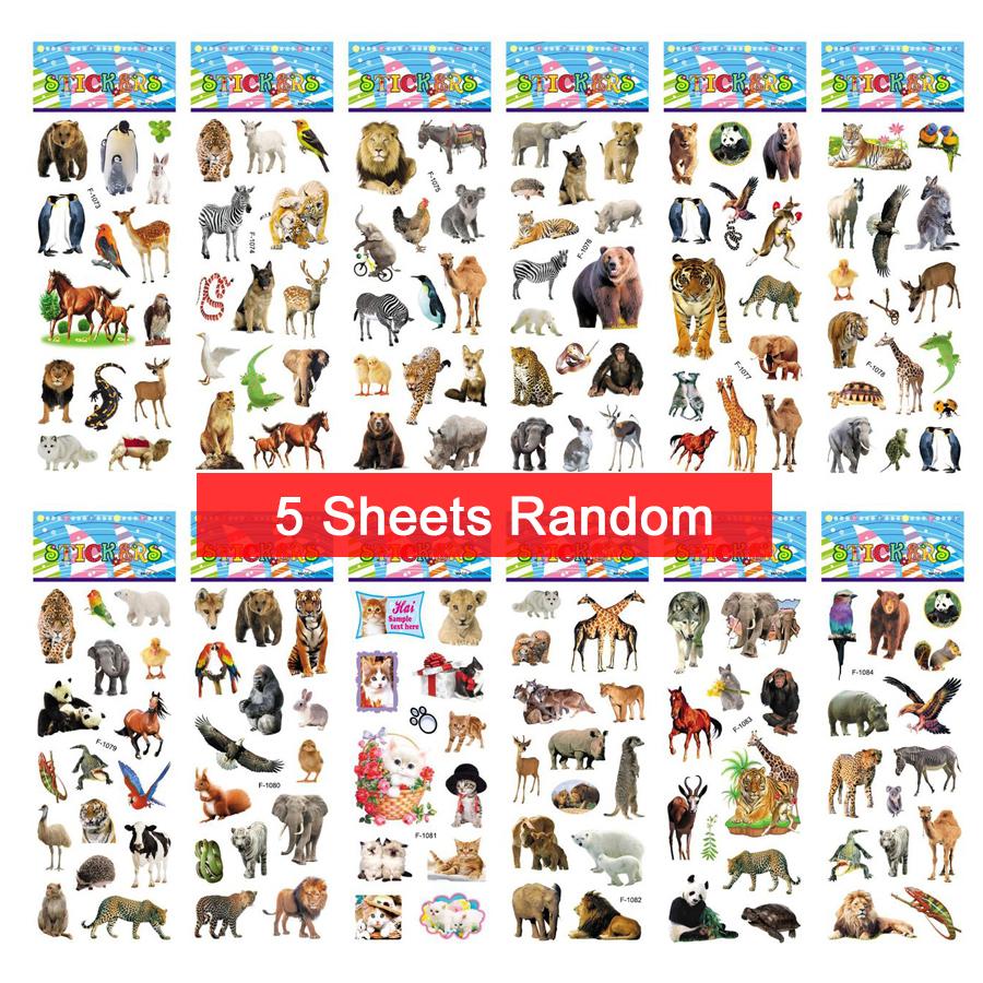 5 Sheets Kids Stickers Puffy Stickers for Children Birthday Christmas New Year Gift for Girl Boy Scrapbooking Cartoon Stickers