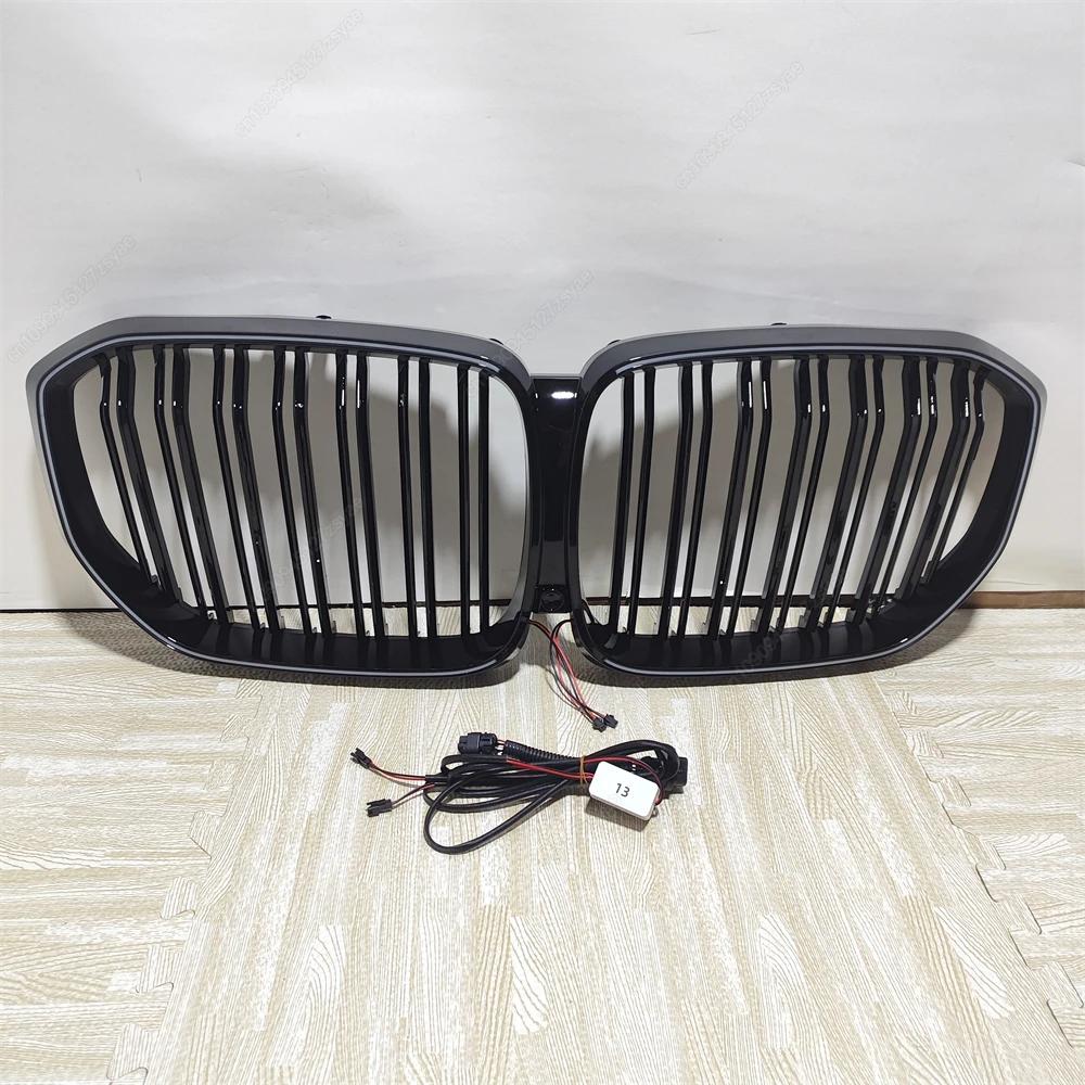 Single / Dual Slat Front Bumper Kidney Grille With LED Lights For BMW X5 G05 M50i M50d xDrive30d 40i 40d 45e 2018-2025 Bodykits