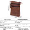 Men's Genuine Leather Crossbody Bag - Handmade Crazy Horse Shoulder Bag & Multifunctional Waist Belt Pouch for Phone.