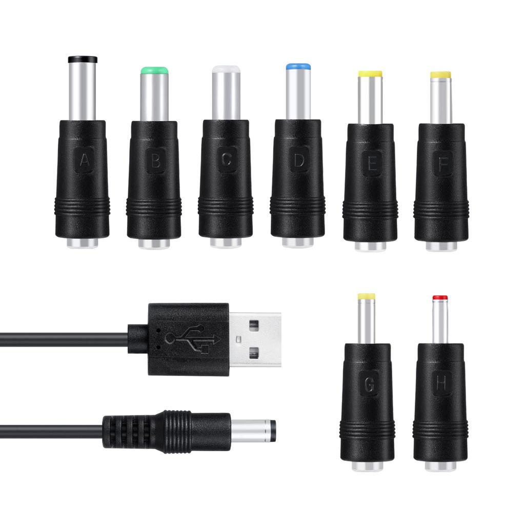 USB на DC штекер, 8-в-1 USB штекер на DC полый штекер кабель, Кабель питания, Адаптерный кабель с 8 штекерами для роутеров, Ke