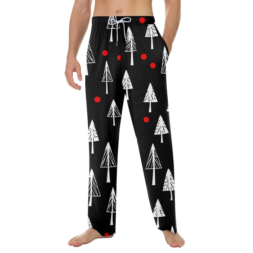 Мужские домашние мягкие пижамные штаны со шнурком и карманами, повседневные спортивные штаны