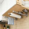 Space Aluminum Suction Cup Paper Towel Holder Easy Install Paper Towel Storage Rack  Cabinet