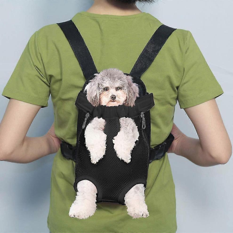 Tragbarer, Atmungsaktiver Schwarzer Rucksack Für Katzen Und Hunde Zum Ausgehen (Größe M)
