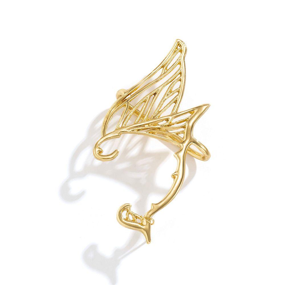 Женские цирконовые модные геометрические поддельные пирсинг-бабочки серьги-манжеты для ушей