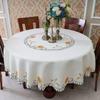 Large Round Embroidery Table Cloth Wedding Round Hotel European Style Birthday Tablecloth Seat Hollow Out Lace White Table Cloth