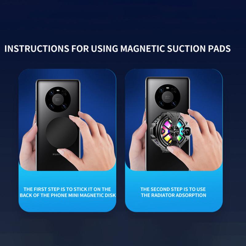 Магнитный охладитель для телефона Портативный RGB-телефон Полупроводниковый радиатор Быстрое охлаждение Охладитель для телефона Мобильный