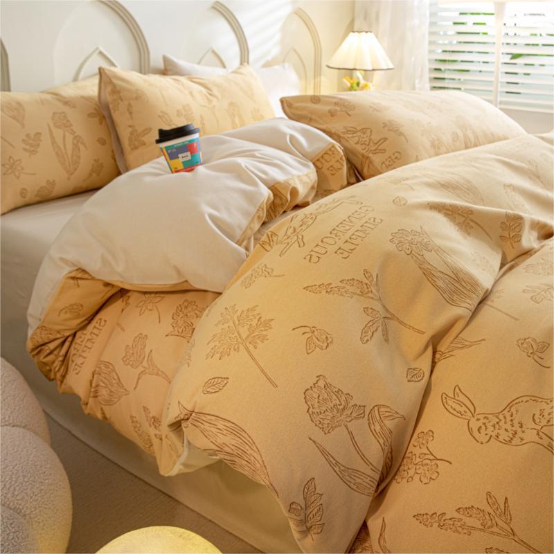 Утолщенный комплект из четырех предметов, пододеяльник, простыня, комплект из трех предметов для односпальной кровати в общежитии
