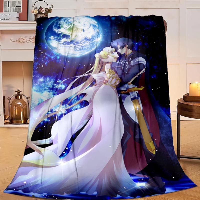 1PC Lunar Cat Magic Night Flannel Blanket Gift, Suitable for Both Men And Women, Soft Ideal for Beds And Sofa, Birthday Or Christmas Gift