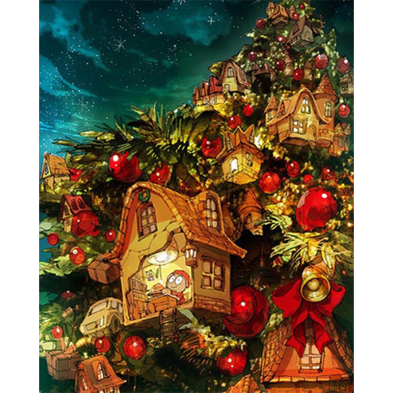 5D Diy Алмазная картина Зимний Санта-Клаус Набор для вышивки крестом Полная вышивка Мозаика Художественная картина со стразами Рождественский подарок