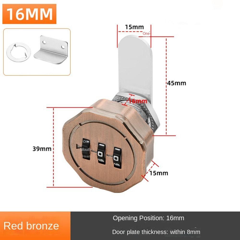 3-цифровой кодовый замок для шкафа, ящика, почтового ящика, шкафчика, мебели, противоугонный замок из цинкового сплава