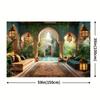 A luxurious Moroccan palace wall background banner - an elegant Arab courtyard scene, party decoration