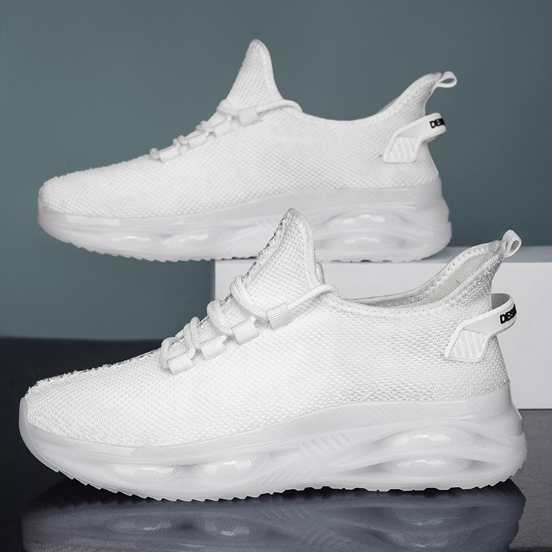 New Spring and Autumn Large Size Men's Flying Weaving Lightweight Versatile Running Shoes Breathable Outdoor Leisure Sports