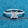 Real 1-2CT Princess Cut Moissanite Ring for Women Sparkling Gemstone Engagement Wedding Ring S925 Silver Plated Pt950 GRA