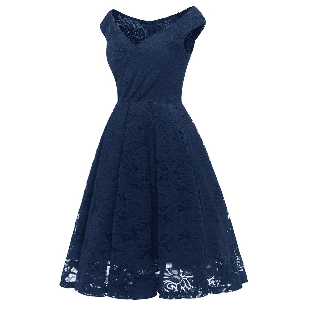 Женское винтажное кружевное платье подружки невесты с цветочным принтом Бардо с открытыми плечами миди в стиле свинг Вечерняя вечеринка Коктейльно-свадебные наряды Формальные платья для особых случаев 2022