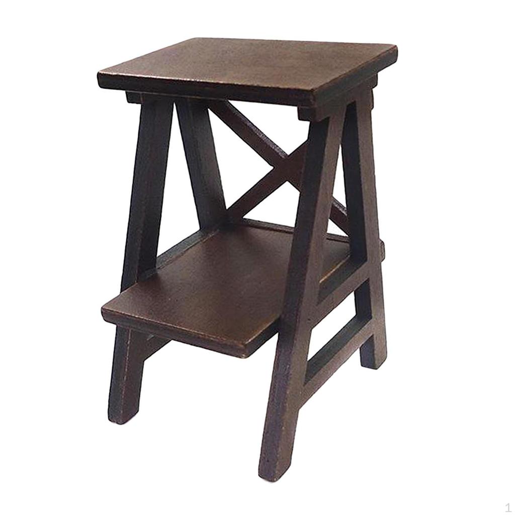 Ретро 1/12 миниатюрная стойка для цветов и растений, черная мебель, кукольный домик, аксессуары для комнаты