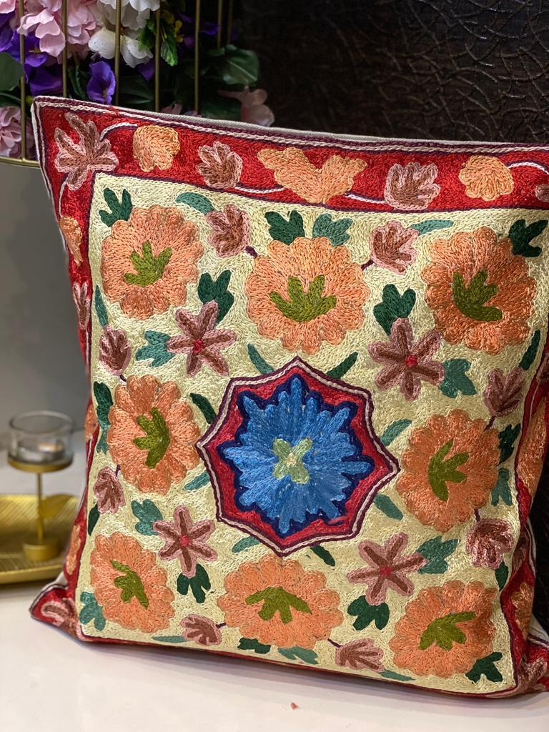 Pair of Kashmiri Cushion Covers- 16*16 Inches
