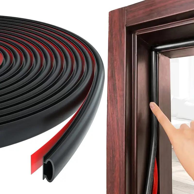 black 1 Piece Security Door Access Door Window Sealing Strip TPE Weatherproof Anti-Collision Strip Sound Insulationself-Adhesive