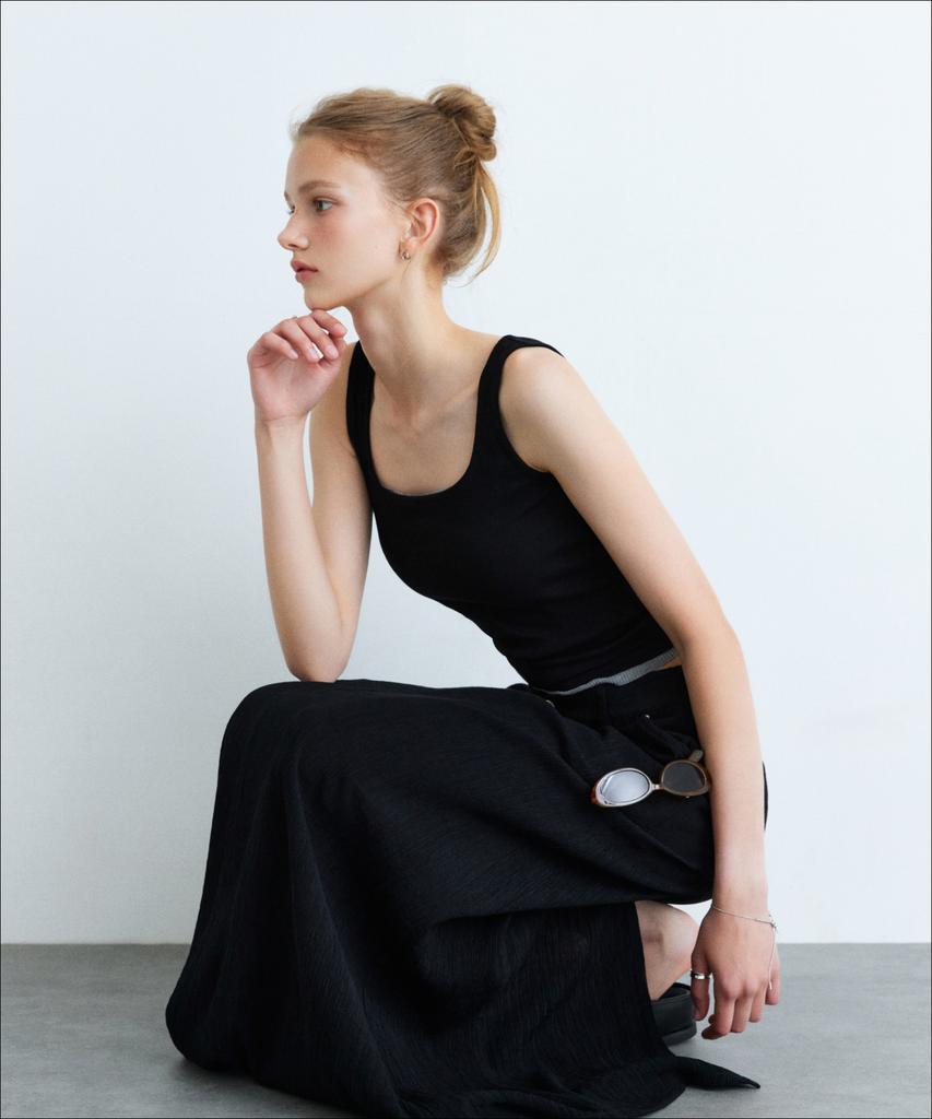 MIXXO Макси-юбка с эластичной талией и фактурой на спине_Miwwhg81Aa