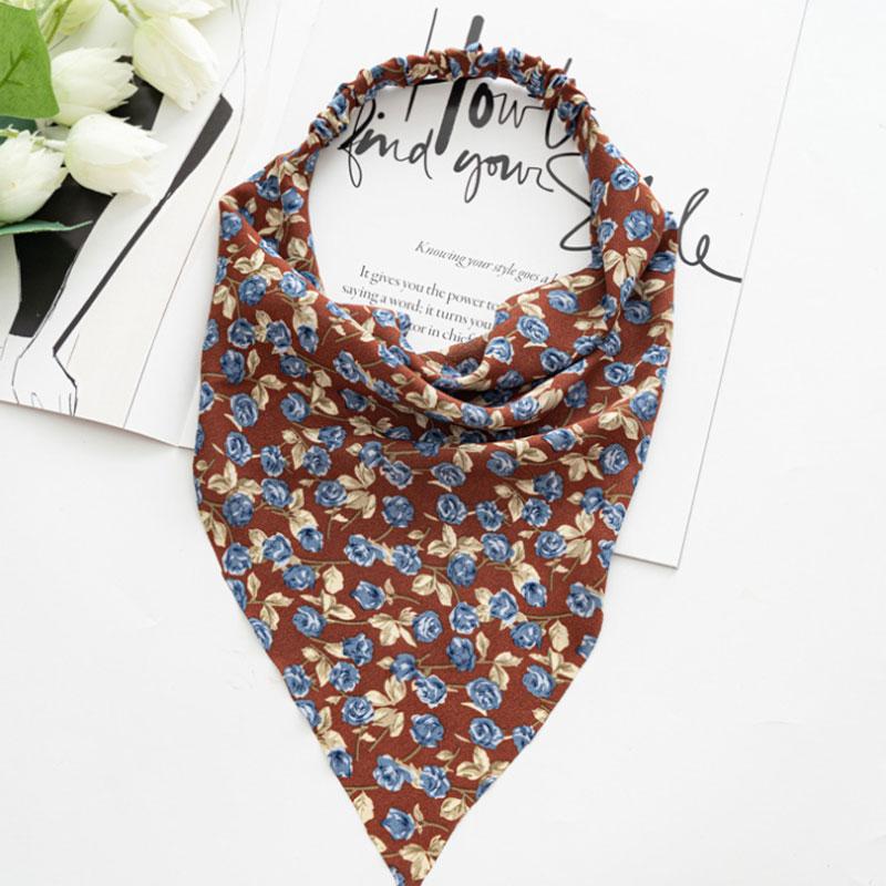 Summer Printting Hair Scarf Scrunchies Vintage Triangle Bandanas Hairband Headband Elastic Hair Bands Headwrap Hair Accessories