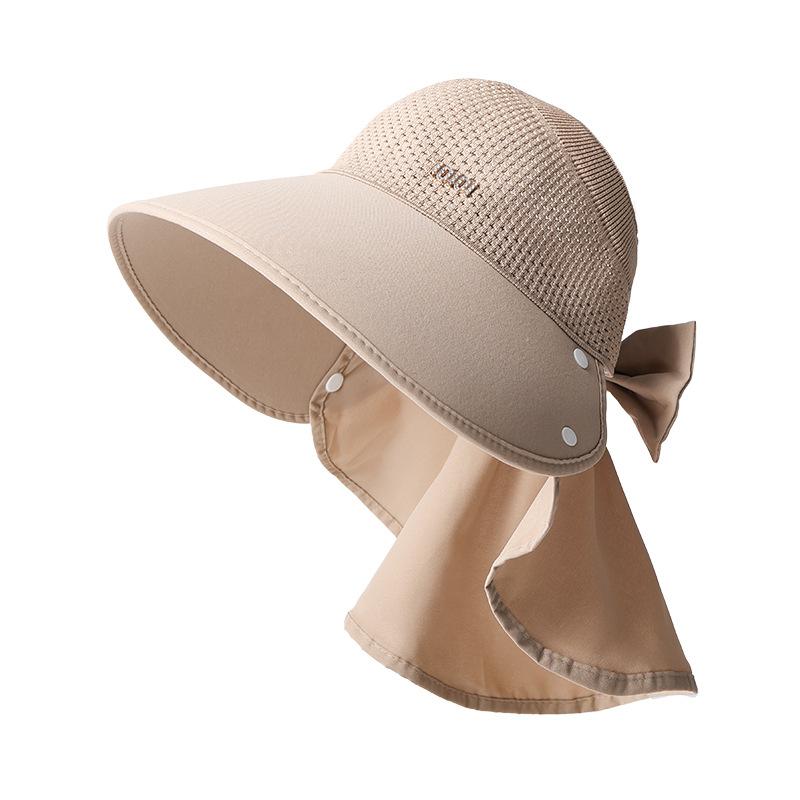 New Shawl Sunshade Sunscreen Hat Women's Empty Top Hat Big Brim Neck Sun Hat Fashionable Versatile Face Small Bucket Hat