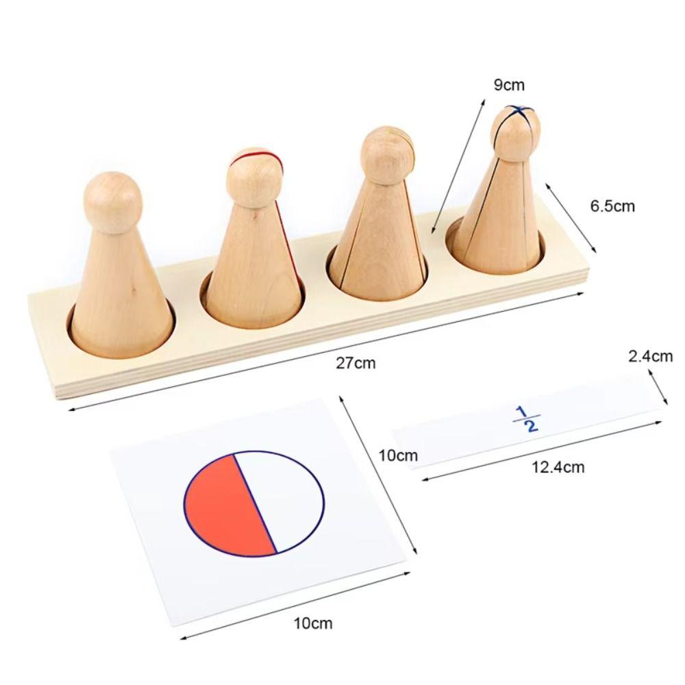 Tray Math Fractions People Toy Fraction Skittles Wooden Math Learning Toys  Holiday Gifts