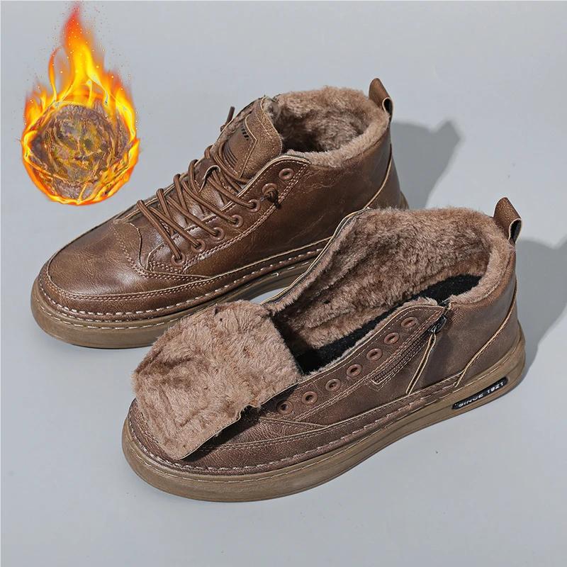 Мужские ботинки, всесезонные рабочие ботинки для улицы, мужские повседневные ботинки, модные, мягкая подошва, удобные кожаные спортивные ботинки, мужская обувь