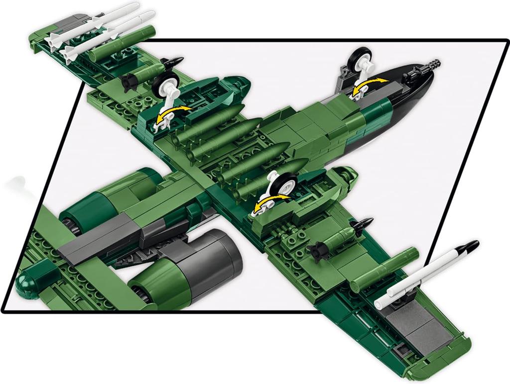 COBI Blocks US Military Airplane A-10 Thunderbolt II Warthog 148 Scale 650 Pieces Compatible with Lego [MADE IN EU] 5856