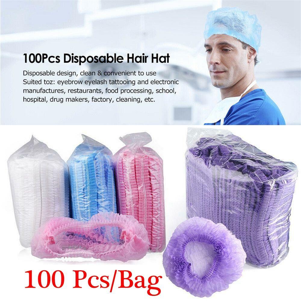 100 Pcs New Dustproof Non Woven Fabric Microblading Catering Hat Hair Net Caps Eyebrows Tattoo