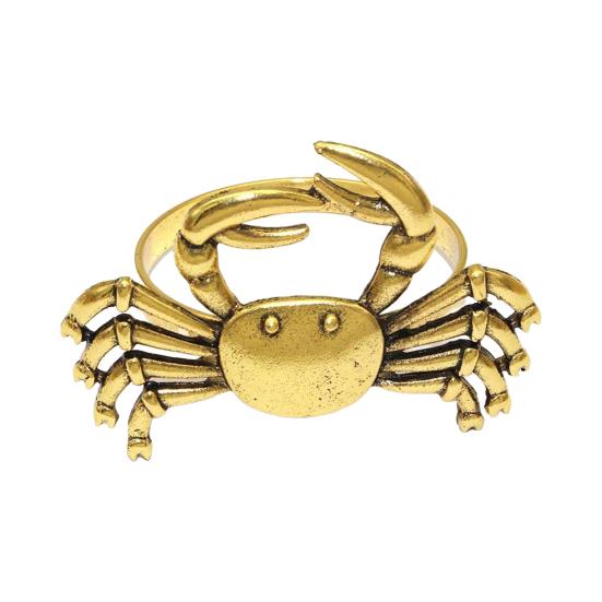 Yousheng Crab Napkin Ring, Reusable Metal Napkin Holder, Coastal Crab Napkin Holder for Summer Gatherings Beach House Parties