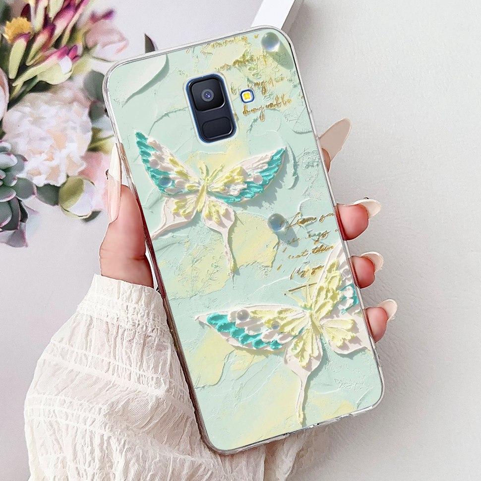 Чехол для Samsung Galaxy A6 2018 Роскошный Расписной Чехол Мягкий Силиконовый Чехол для Телефона Для Samsung A 6 A6 GalaxyA6 2018 Задняя Крышка Coque