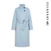 ELLASSAY Women's Elegant Stand Collar Wool Mid-length Coat