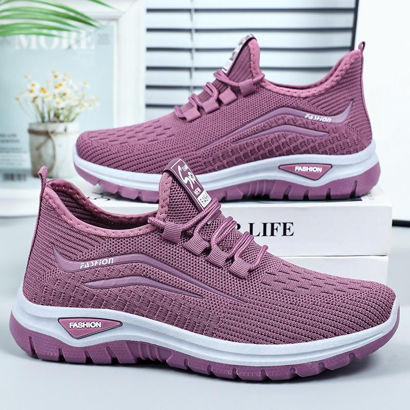 Jinshiyuanshu Shoes women's casual shoes processing custom women's shoes versatile middle-aged and elderly mother shoes flying woven breathable single