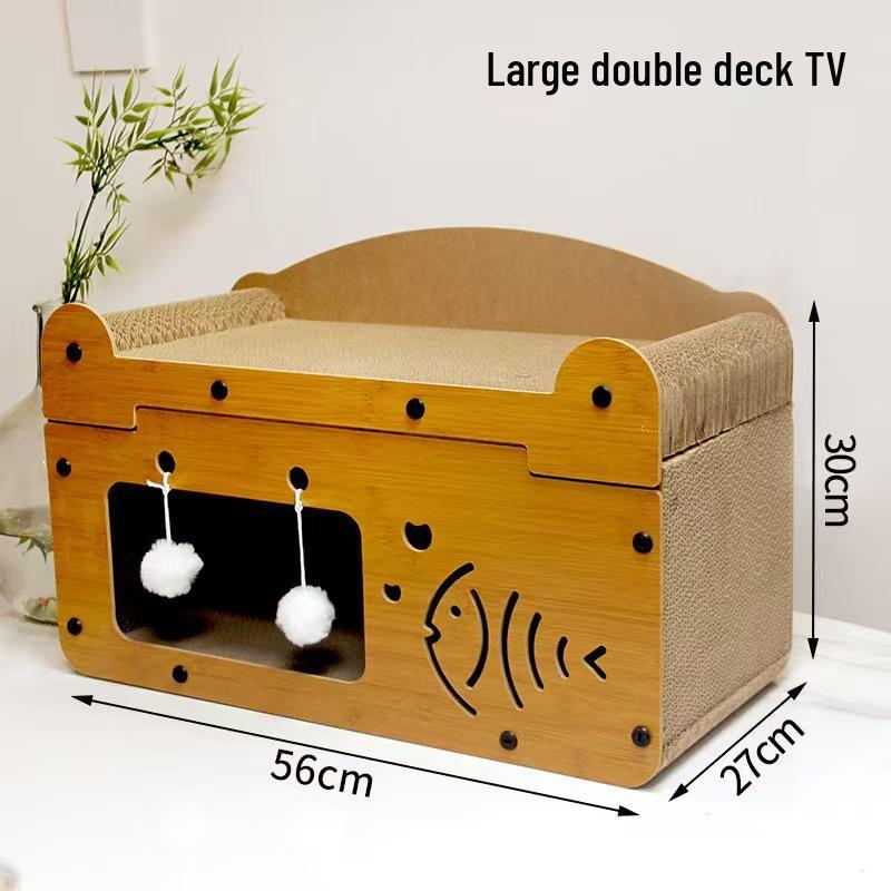 Multifunctional Cat Tree & Scratching Board with Nest and Toy