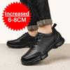 Мужские повседневные оксфорды из натуральной кожи, 6 см/8 см скрытое увеличение роста, мягкая подошва, деловые, формальные, удобные туфли на шнуровке