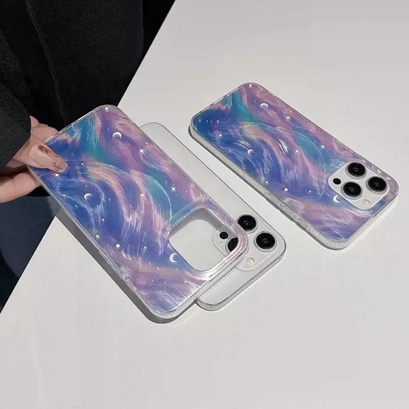 Модный блестящий звездный градиентный чехол для телефона для iPhone 15 16 Pro Max 16E 14 13 11 12 Pro Max 7 8 Plus SE2 X XS XR Ударопрочный чехол