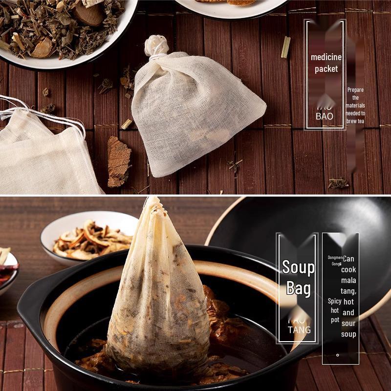 Мешочек для специй из чистой хлопковой марли: Многоцелевой фильтр для тушения, отваривания, супа, рыбы и чая.