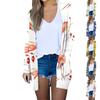 Women's Fashion Casual Floral Print Long Sleeve Midi Cardigan Jacket Tops