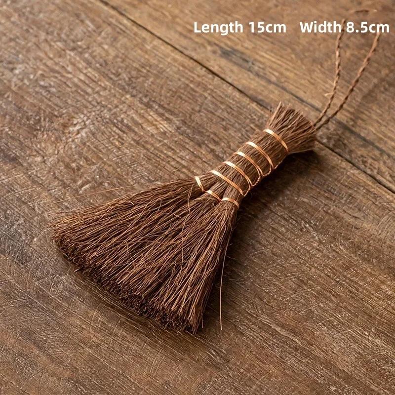 Ретро Ручная работа Коричневая Щетка для чая из волос Чайный набор Чистящая щетка Инструмент для чистки из растительного волокна Щетка для чистки подноса Кунг-фу Чайные аксессуары