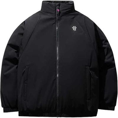 Anta Баскетбольная серия с принтом на молнии и воротником-стойкой, удобная дышащая повседневная куртка-пуховик унисекс, верхняя одежда, базовый черный 172441908-3