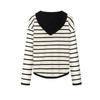 FivePlus Women's Striped Hooded Knit Sweater