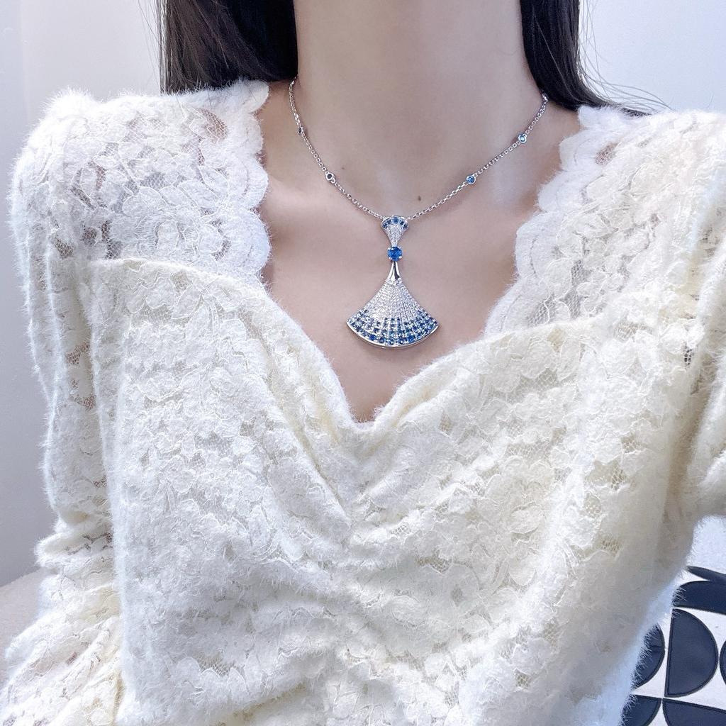 Последний Горячий Бренд Винтажное Женское Ожерелье Роскошные Ювелирные Изделия Для Женщин Чистое Серебро 925 Пробы Дизайнерские Цепочки-Подвески в Форме Юбки