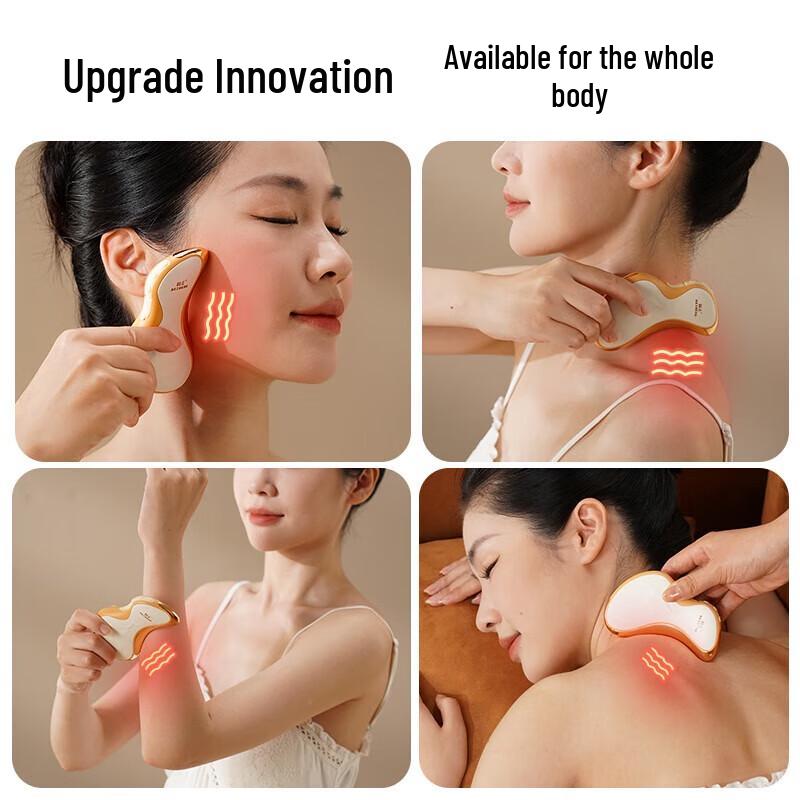 HeZheng Mini Electric Facial Gua Sha Massager with EMS and Hot Compress