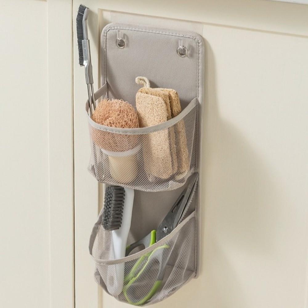 Space Saving Wall Mounted Basket No Drill Bathroom Organizer Mesh Storage Basket  Vegetable Fruit