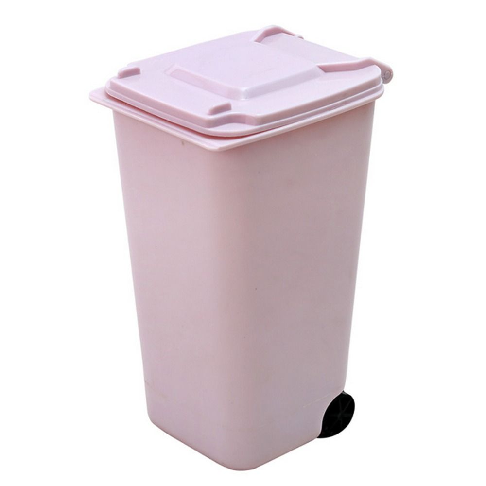 Multi-Functional With Cover Workspace Pen Holder Garbage Storage Box Mini Trash Can Desktop Bin