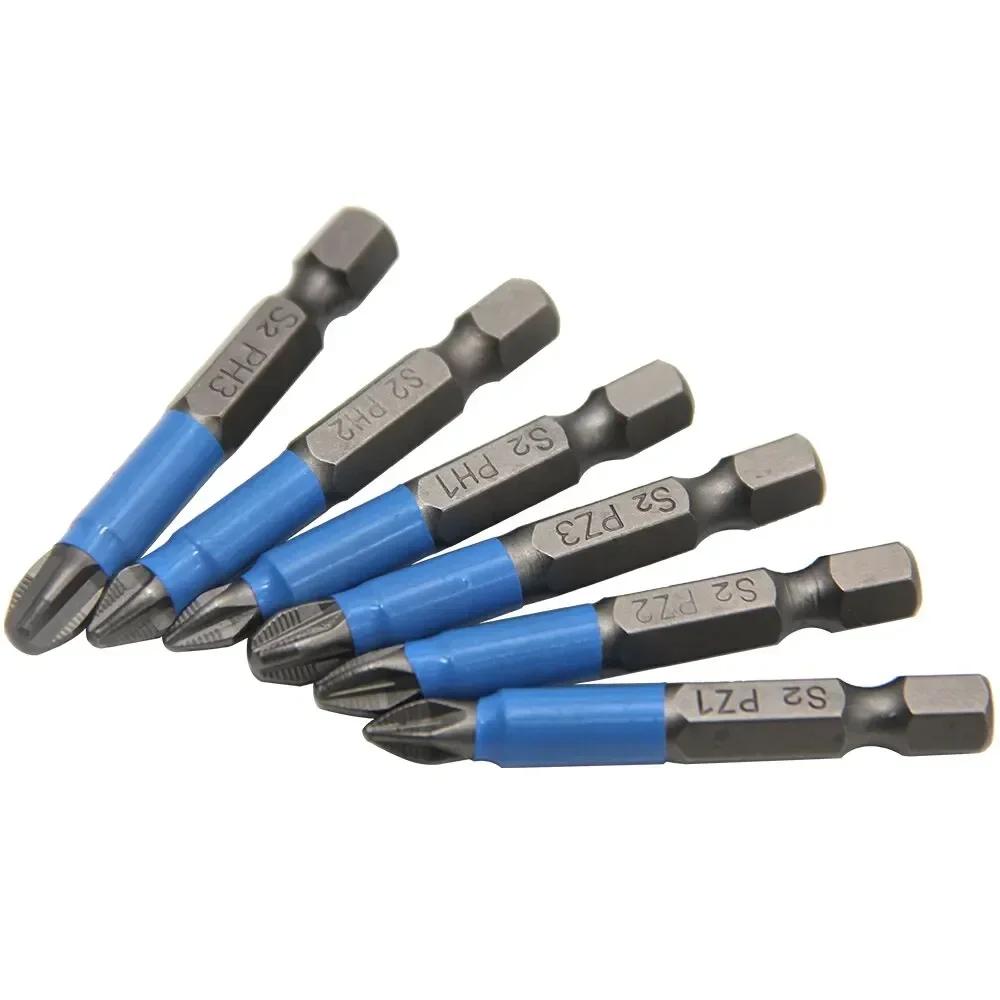 Hexagonal Handle 6pc Anti Slip Screwdriver Head Cross Electric Screwdriver Tool Set PH1/PH2/PH3/PZ1/PZ2/PZ3
